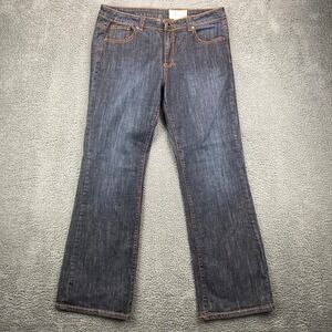 V Cristina‎ Womens Jeans Size 14 Dark Wash Bootcut Denim Orange Stitch Detail